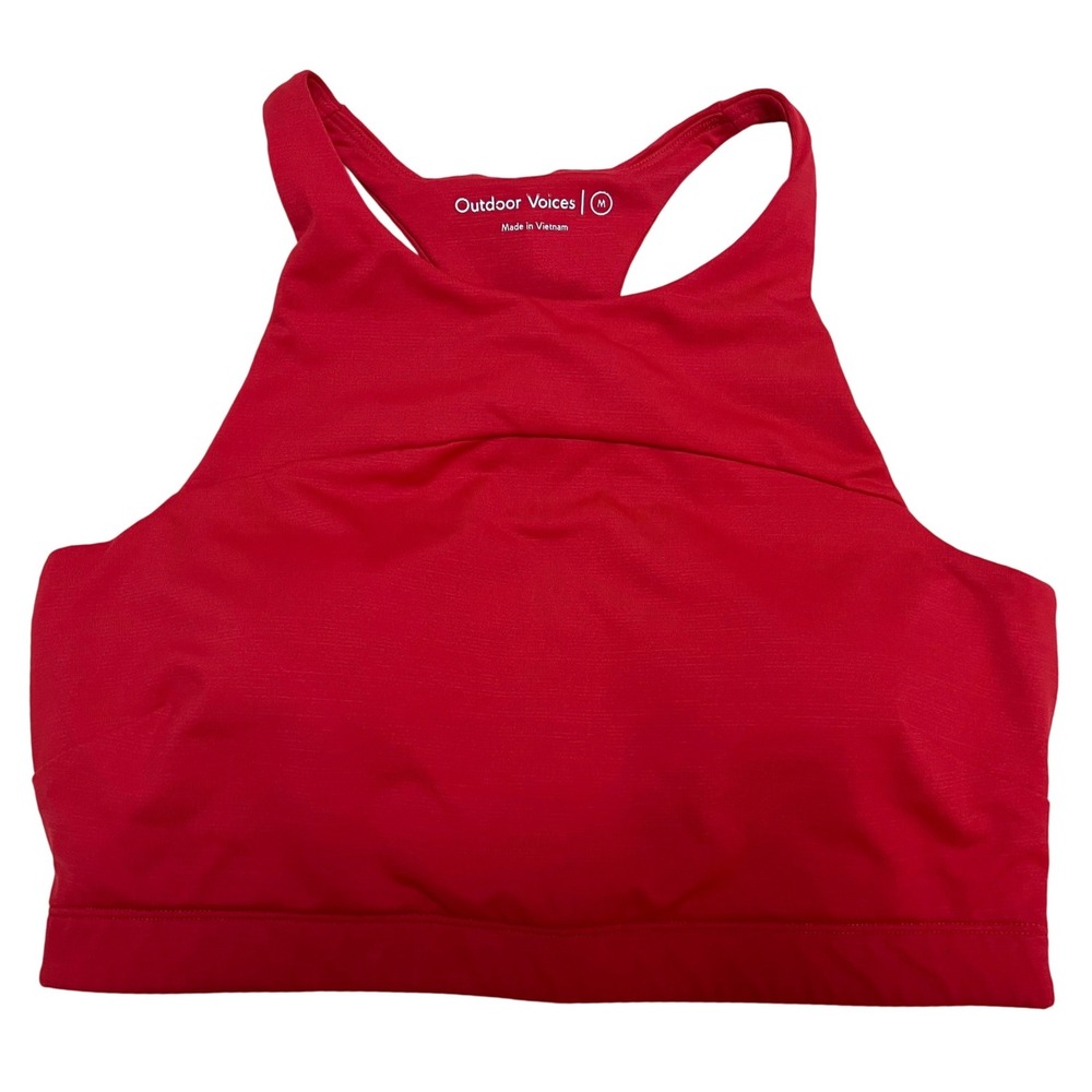 Outdoor Voices Athena All Day Red High Neck‎ Sports Bra Crop Top Medium